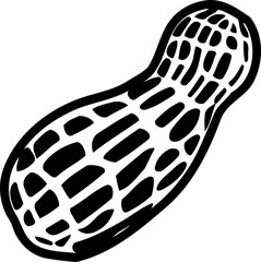 Fototapeta premium peanut food isolated black and white created with Generative AI technology