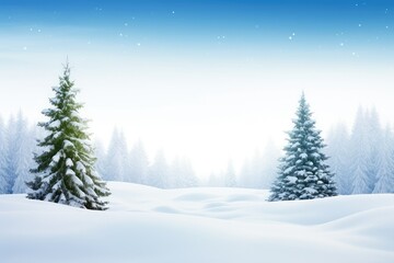 Fototapeta na wymiar Snow winter Christmas landscape. Trees in a snowy background