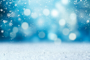 Fototapeta premium Christmas winter background with snow falling in a wintery background