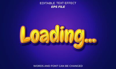 Obraz premium loading text effect 3d editable text. vector template
