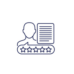 employee recruiting and candidate rating line icon