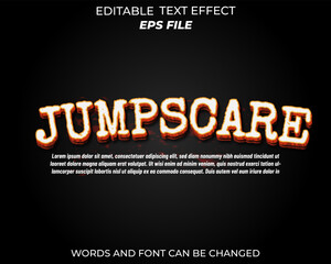 jumpscare text effect 3d editable text. vector template