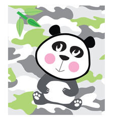  cute panda print vector art