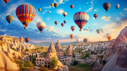 hot air balloon in adocia,  turkey.