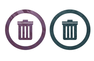 Trash icon symbol with texture