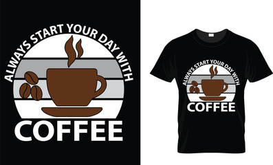 Coffee lettering vector illustration, funny phrase with typography for t-shirt, poster, sticker, card and mug.