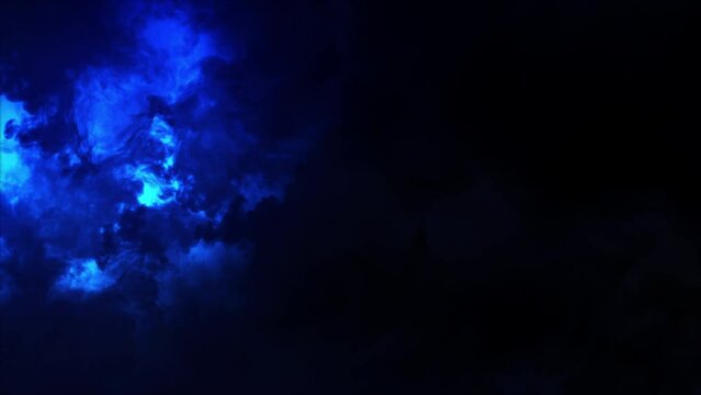 Lightning discharge and light effects in the clouds. Thunderclouds in bright flashes of lightning. Bad weather. Looped
