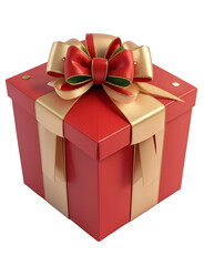 Obraz premium 3D Christmas gift box transparent background PNG. merry christmas gift box png 
