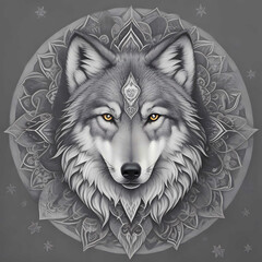 wolf head mandala