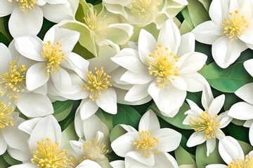 Fototapeta premium White frangipani flowers close-up with abstract background. AI Generated.