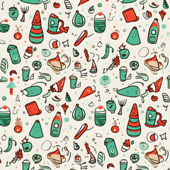 seamless pattern with objects