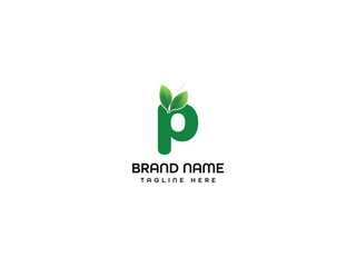 leaf letter modern logo design