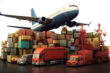 fast closeup concept globe business flight aeroplane delivery cargo three-dimensional delivering air big 3d cargo automobile world deliver background heavy auto highwa transport wide container good