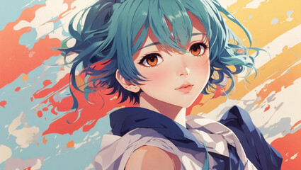 Anime Beauty: Illustration of a Beautiful Girl