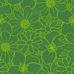 Flowers Seamless Pattern. Hand Drawn Seamless Pattern	
