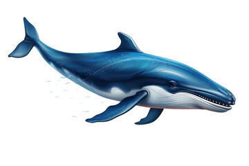 Blue Whale isolated on a transparent background. Generative Ai