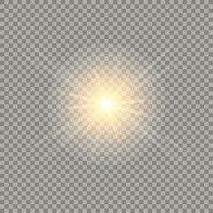 Vector transparent sunlight special lens flare light effect. Vector illustration. Glowing light effect on transparent background.