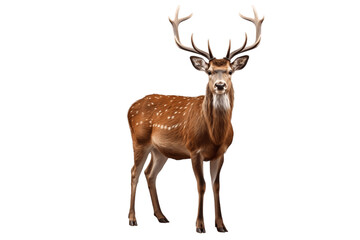 Deer with Horns isolated on a transparent background. Generative Ai