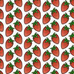 Strawberry Seamless Pattern. Hand Drawn Seamless Pattern	