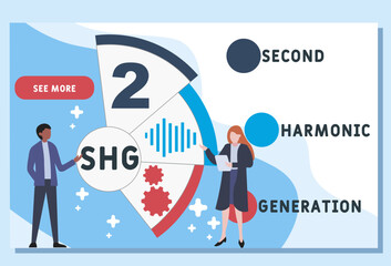 SHG - Second Harmonic Generation acronym. business concept background. vector illustration concept with keywords and icons. lettering illustration with icons for web banner, flyer, landing