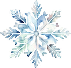 Watercolour snowflake illustration created with Generative AI technology