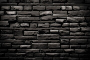 Antique black brick wall texture background
