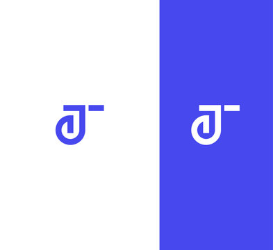 Letter ET, TE, TJ, JT, TD, DT, ETJ, JDT logo design template elements. Modern abstract digital alphabet letter logo.