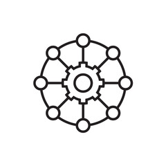 multichannel marketing icon vector. omni channel symbol. Network icon vector. Linear style sign for mobile concept and web design.