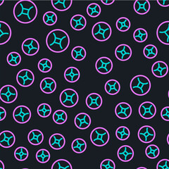 Line Gemini zodiac sign icon isolated seamless pattern on black background. Astrological horoscope collection. Vector