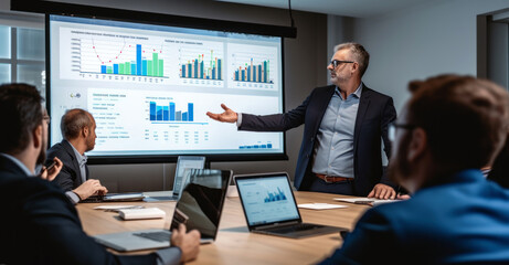 an interactive demo of business process in the conference room.