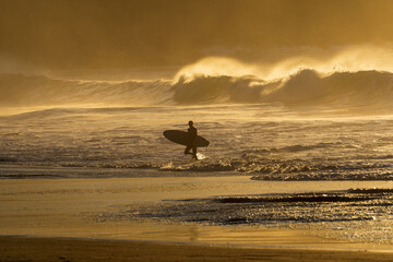 Surf sunset golden hour