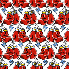 Old School Tattoo Seamless Pattern. Hand Drawn Seamless Pattern	
