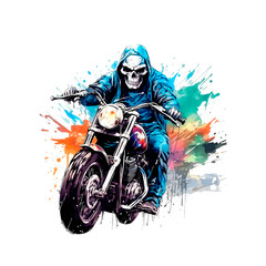 Skull Riding Harley PNG for graphic design, cutting machines, sublimation, t-shirts, clothing , scrapbook, crafts, invites, banners, fashion design, blogs or any projects.