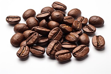 Obraz premium Coffee beans isolated on a white background