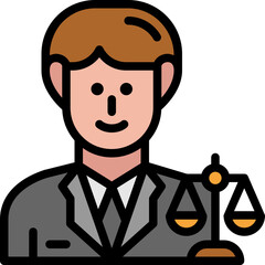 lawyer filled outline icon