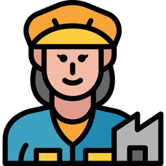 woman labor filled outline icon