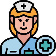 nurse filled outline icon