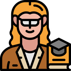 woman professor filled outline icon