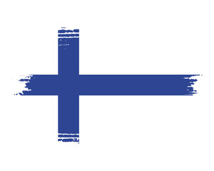 brush flag finland transparent background, finland brush watercolour flag design template element PNG file finland flag - obrazy, fototapety, plakaty