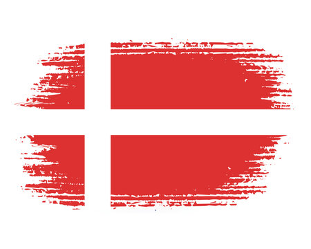 brush flag Denmark transparent background, Denmark brush watercolour flag design template element PNG file Denmark flag