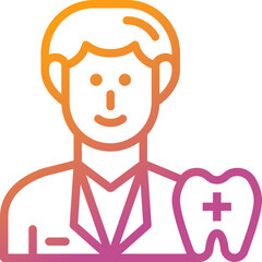 dentist gradient line icon