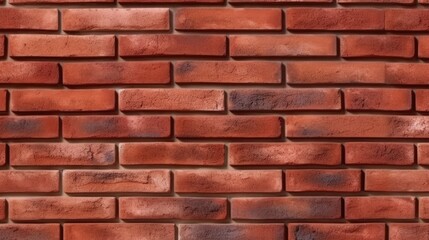 Fototapeta premium Clean red brick wall, grey mortar, seamless pattern