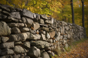 Stone wall in the park generative AI