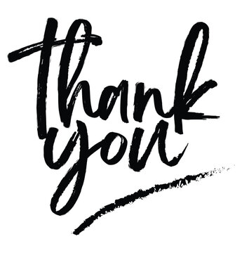 Thank you Letter hand drowing with white background