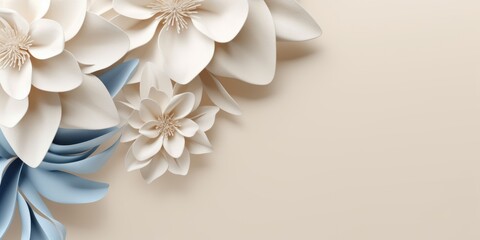 Beautiful abstract beige blue off-white floral design background. beautiful Generative AI AIG32