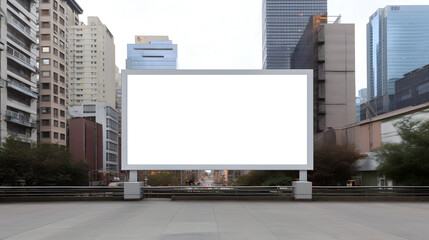 blank billboard in the city - obrazy, fototapety, plakaty
