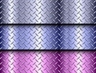 Metal textures shiny diamond plate textures metallic backgrounds, multicolored lustrous pattern.