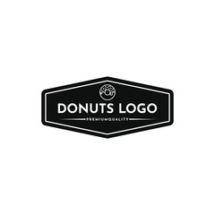 Donut logo design emblem badge stamp sticker creative idea