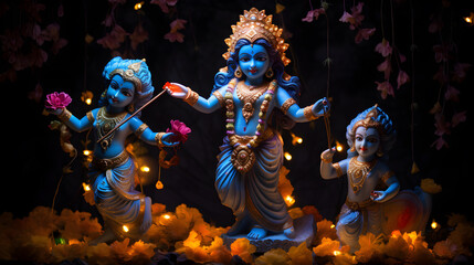 God Character on Diwali festival generated by Ai - obrazy, fototapety, plakaty