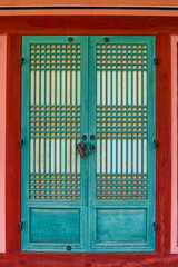 old wooden door seoul asia